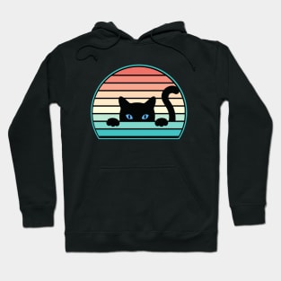 Funny Peeking Black Cat Hoodie